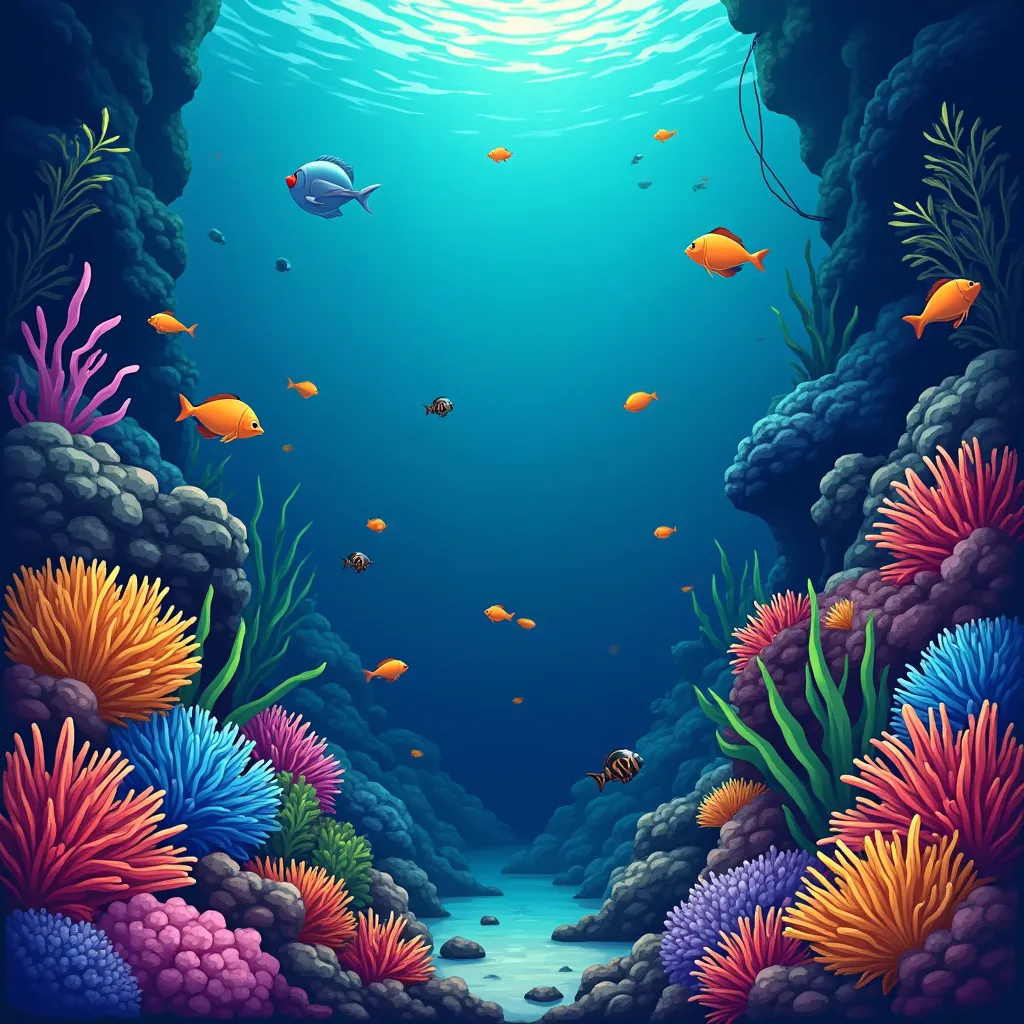 Cartoon underwater fishing arcade scene with neon sea creatures at Videoslots